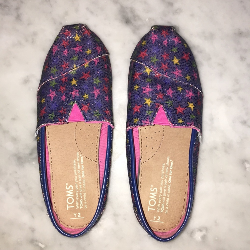 Toms youth girls slip-ons size 2